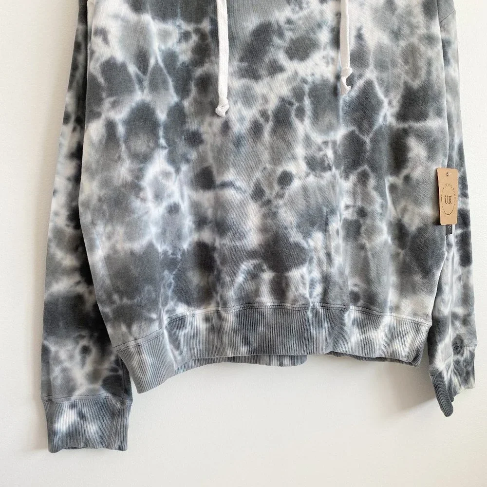 URBAN REBEL Women's Hoodie, Tie Dye Light Hooded Sweatshirt, Gray, 2X - Picture 4 of 9